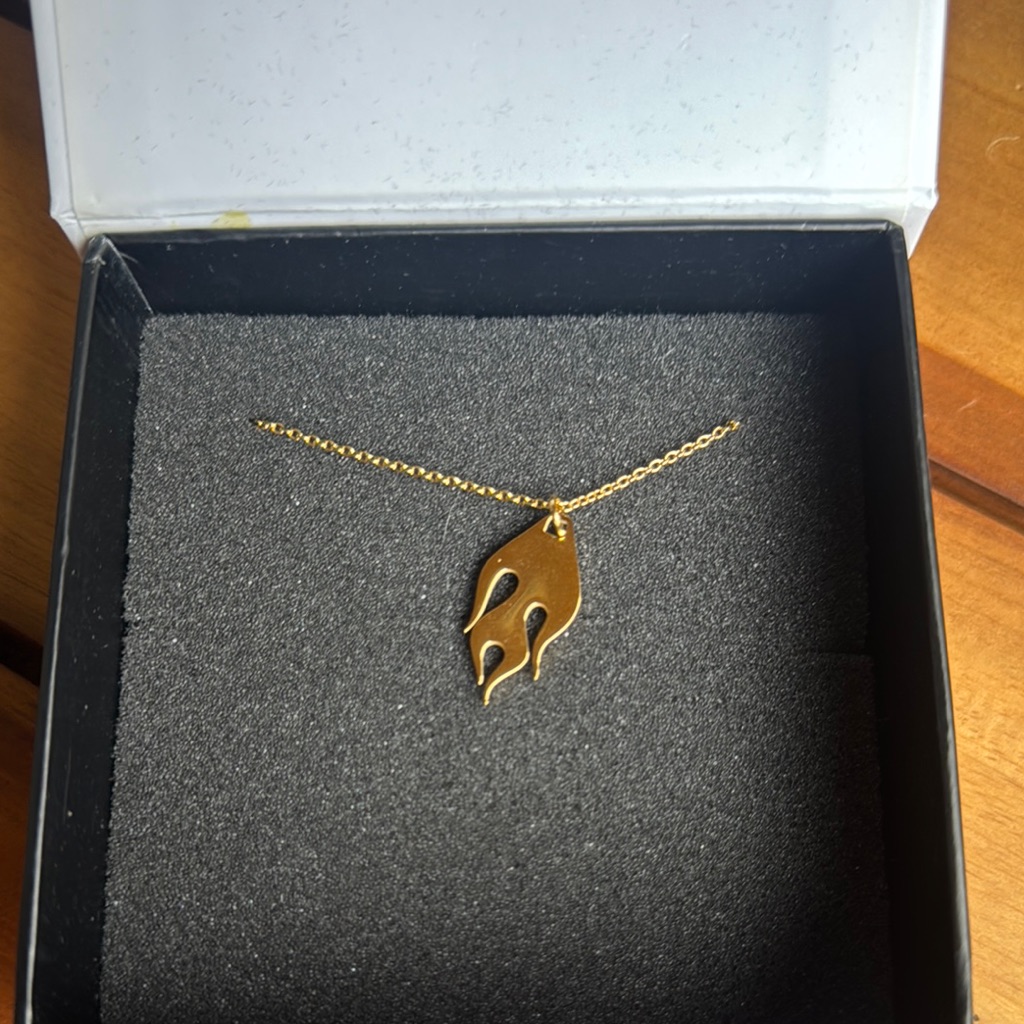 Gold Flame Pendant Necklace